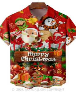 Christmas Party Pocket Short Sleeve Hawaiian Shirt Sarcastic Quote T-Shirt for Men Comical Sh
