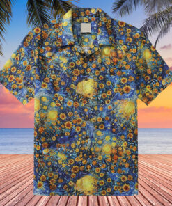 Suower Starry Night Hawaiian Shirt Van Gogh Aloha Shirt Suower Themed Gifts