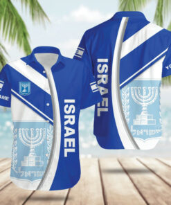 Customized Israel Hawaiian Shirt Israel Coat Of Arms Shirt Israeli Clothing Gifts For Jews