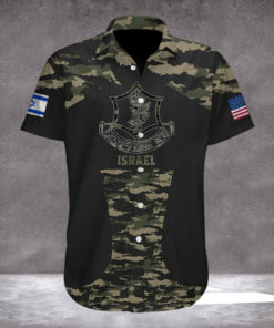 IDF Hawaiian Shirt American Stand With You Israel Shirt Camo Anti Hamas Merchandise