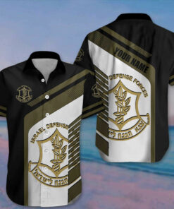 Personalized Israel Defense Forces Hawaiian Shirt IDF Shirt Pro Israel Clothing Israeli Gifts