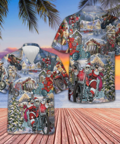 Christmas Santa Claus Racing Hawaiian Shirt 2026 Xmas Unique Shirt Gifts For Him