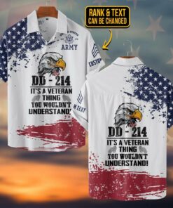 Custom Eagle DD 214 It's A Veteran Thing You Wouldnt Understand Hawaiian Shirt US Army Shirt
