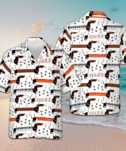 Piano Dachshund Dogs Hawaiian Shirt Dog Lover Funny Button Down Shirt Summer Presents