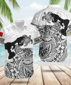 Custom Tonga Map Maori Pattern Turtle Hawaiian Shirt Summer Short Sleeve Shirts Gifts For Him