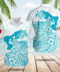 Tonga Map Maori Pattern Turtle Black Hawaiian Shirt Button Up Summer Shirts For Men Gift