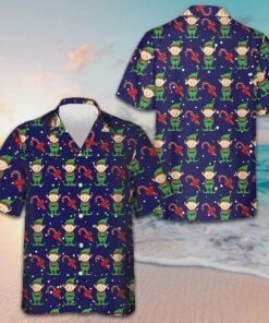 Christmas Elves On Blue Hawaiian Shirt 2026 Xmas Elf Shirt Gifts For Brother
