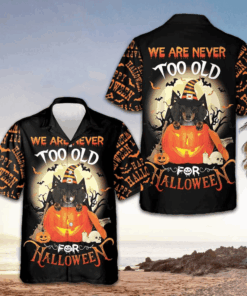 Dachshund We Are Never Too Old For Halloween Hawaiian Shirt Dog Lover Short Sleeve Button Down