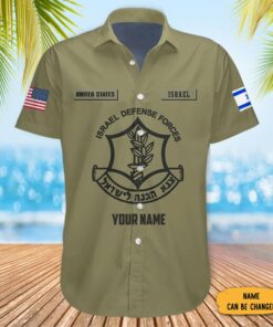 Personalized IDF Hawaiian Shirt Israel Shirt United States I Stand With Israel Clothing