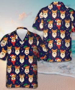 Christmas Corgis Pattern Hawaiian Shirt 2026 Christmas Dog Lovers Shirt Gifts For Him