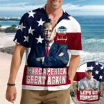 2026 Make America Great Again Hawaiian Shirt American Flag Let's Go Brandon Shirt