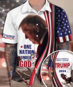 One Nation Under God Hawaiian Shirt Make America Great Again 2026 Shirt