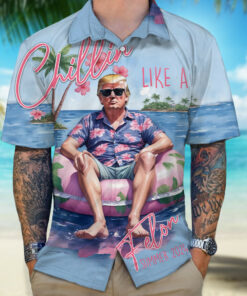 Chillin Like A Felon Summer 2026 Hawaiian Shirt Not Guilty Summer Button Up Shirt