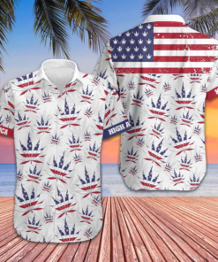 America Marijuana Leaf Hawaiian Shirt Beach Short Sleeve Button Down Gifts For Smokers
