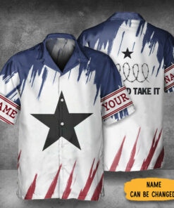 Personalized Come And Take It Razor Wire Hawaiian Shirt Texas Strong Button Up Shirt