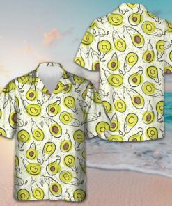 Avocado Pattern Hawaiian Shirt Men's Button Down Shirts For Summer Gift Ideas For Husband