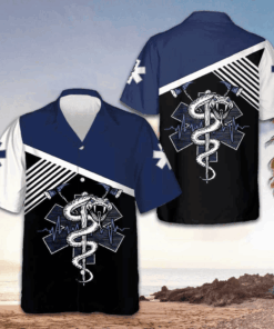 EMS Paramedic Hawaiian Shirt Men's Button Down Shirt Paramedic Gift Ideas