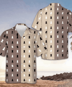 Chess Pattern Patchwork Hawaiian Shirt Beach Button Up Shirts Men's Gifts For Chess Lovers