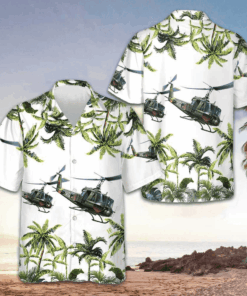 United States Army Helicopter Hawaiian Shirt Men's Button Up Shirts Summer Gifts For Army