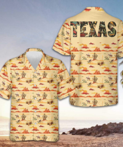 Texas Cowboy Cactus Hawaiian Shirt Men's Button Up Shirt Gifts For Texas Lovers