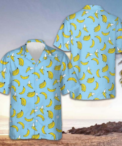 Summer Banana Seamless Pattern Hawaiian Shirt Men's Beach Button Up Gifts For Husband