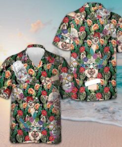 Alpaca With Cactus Hawaiian Shirt Button Down Beach Shirts Gifts For Alpaca Lovers