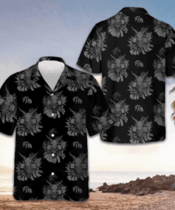 The Goat Skull Hawaiian Shirt Men's Beach Shirts Button Up Gifts For Husband