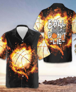 Ball Don't Lie Hawaiian Shirt Red Flame Baseball Shirt Gifts For Baseball Players