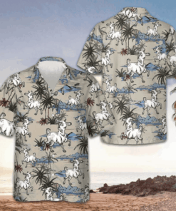 Goat Island Hawaiian Shirt Short Sleeve Button Down Beach Shirts Gifts For Goat Lovers