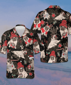 Merry Christmas Pug Hawaiian Shirt Pug Lovers Cute Shirts For Christmas Gifts For Him
