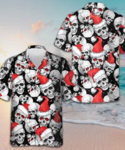 Christmas Santa Skull Hawaiian Shirt Family Xmas Shirts Gifts For Skull Lovers