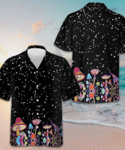 Colorful Mushroom Hawaiian Shirt Beach Button Up Shirts For Men Best Gift For Boyfriend