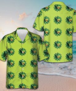 Avocado On Light Green Hawaiian Shirt Men's Summer Button Up Shirts Best Gifts For Brother