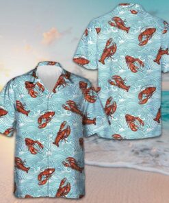Aloha Lobster Hawaiian Shirt Lobster Lovers Summer Button Up Shirts Men's