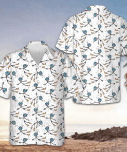 Stick Figures Scuba Diving Hawaiian Shirt Button Up Beach Shirts Men's Gifts For Divers