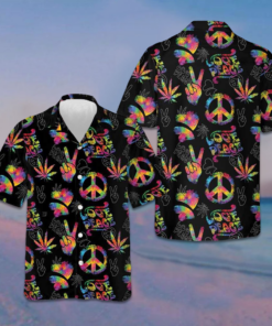 Love Peace Hippie Hawaiian Shirt Peace Symbols Button Up Shirt Men Gift Ideas
