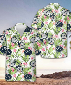Aloha Cycling Hawaiian Shirt Bicycle Lover Tropical Button Up Shirt Gifts For Bikers