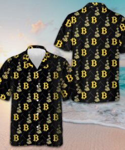 Cryptocurrency Bitcoin Miner Hawaiian Shirt Button Up Beach Shirts Men's Gifts For Brother