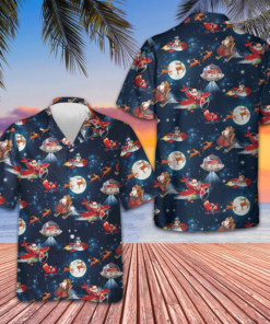 Christmas In Space Hawaiian Shirt Santa Claus And Reindeer Pattern Shirt Gifts For Him