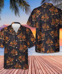 Bigfoot Grabbing Turkey And Pumpkin Hawaiian Shirt Funny Thanksgiving Bigfoot Shirt Gift
