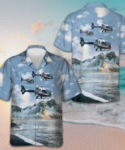 Helicopter On Ocean Background Hawaiian Shirt Best Men's Summer Shirts Gifts For Dude