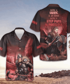 Custom Being A Step Papa Is Priceless Hawaiian Shirt Men's Button Up Shirt Gifts For Stepdad