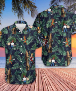 Arborist Proud Tropical Pattern Hawaiian Shirt Men's Beach Button Up Arborist Gift Ideas