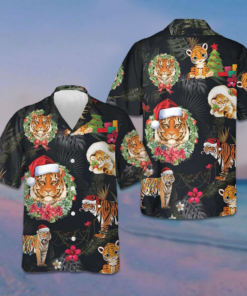 Merry Christmas Tiger Hawaiian Shirt Men's Christmas Shirts Gifts For Tiger Lovers