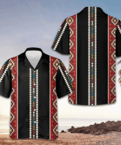 Ethnic Geometric Pattern Hawaiian Shirt Native American Shirt Gifts For Him