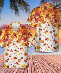 Autumn Leaves On Thanksgiving Hawaiian Shirt Men's Short Sleeve Button Up Gifts For Thanksgiving