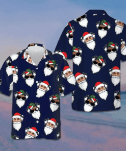 Custom Santa Claus Face Hawaiian Shirt Funny Santa Shirt Gifts For Christmas