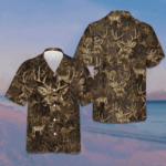 Camouflage Pattern Deer Hunting Hawaiian Shirt Men's Button Up Gifts For Deer Hunters