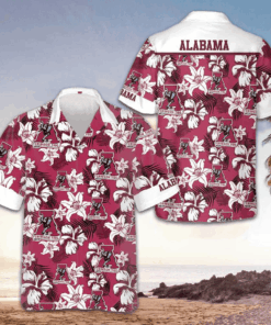 Tropical Alabama Hawaiian Shirt Button Down Beach Shirts Gifts For Alabama Lovers