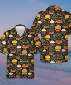 Floral Tasty Burgers Hawaiian Shirt Summer Short Sleeve Shirts Gifts For Burger Lovers